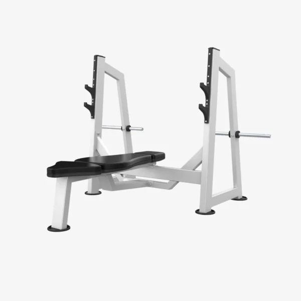 Banca olímpica horizontal para pecho con rack
