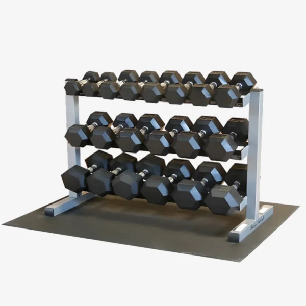 Mancuernas hexagonales con rack 0.5 - 50 lb